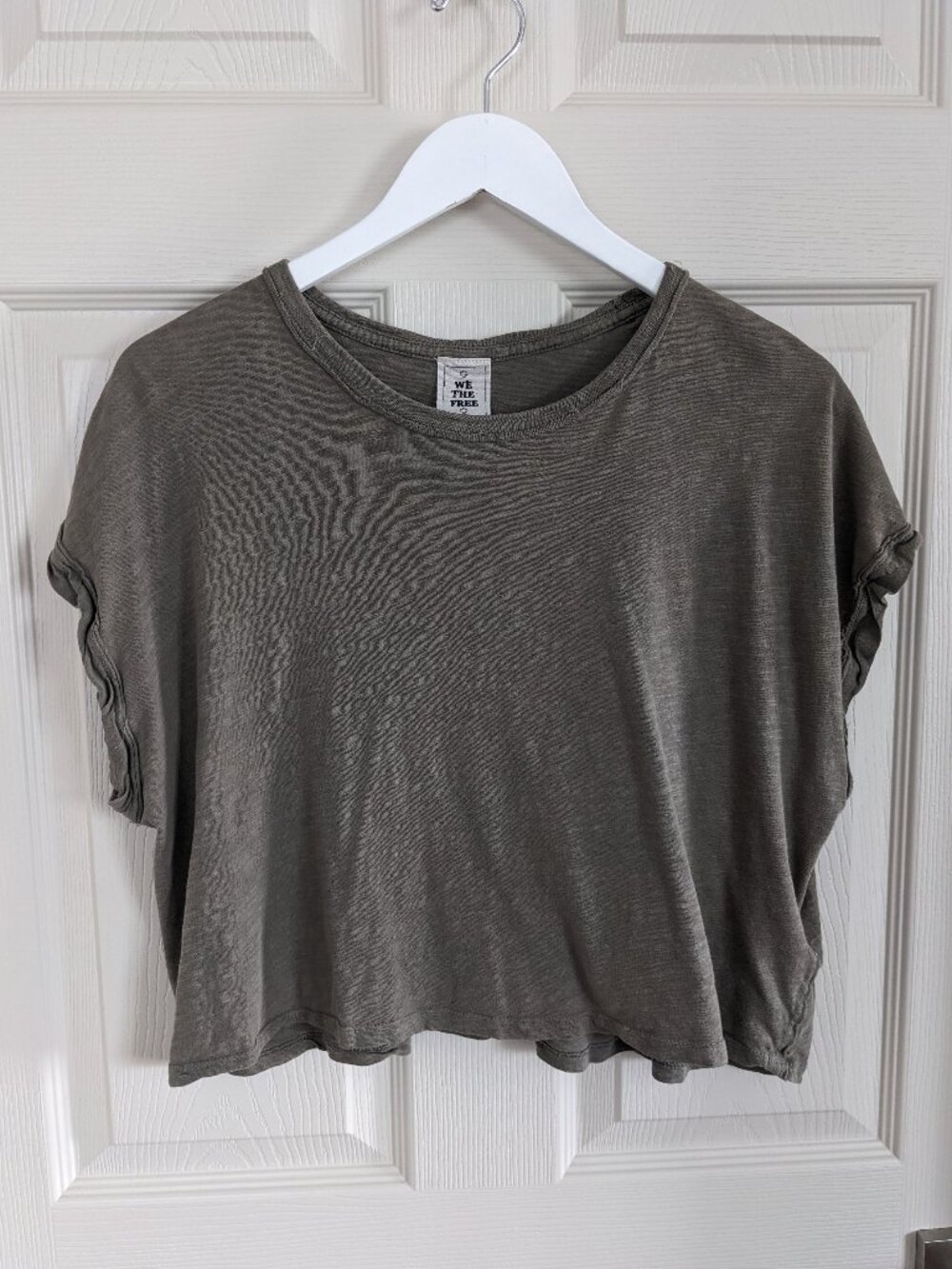 FREE PEOPLE We The Free You Rock Tee XS Washed Army